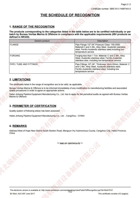 Hebei Jinhang Pipeline Equipment Manufacturing Co., Ltd.: certificaciones, sistema de calidad y experiencia en exportación